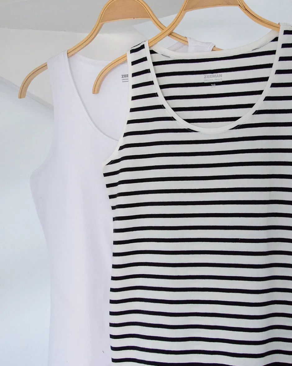 Zeeman Singlet - Wit^DAMES T-shirts & Tops