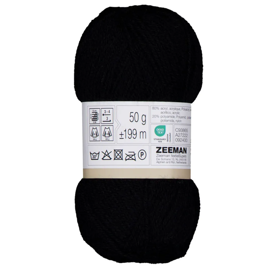 Zeeman Super soft Breigaren - Zwart^ Hobby|Breigaren