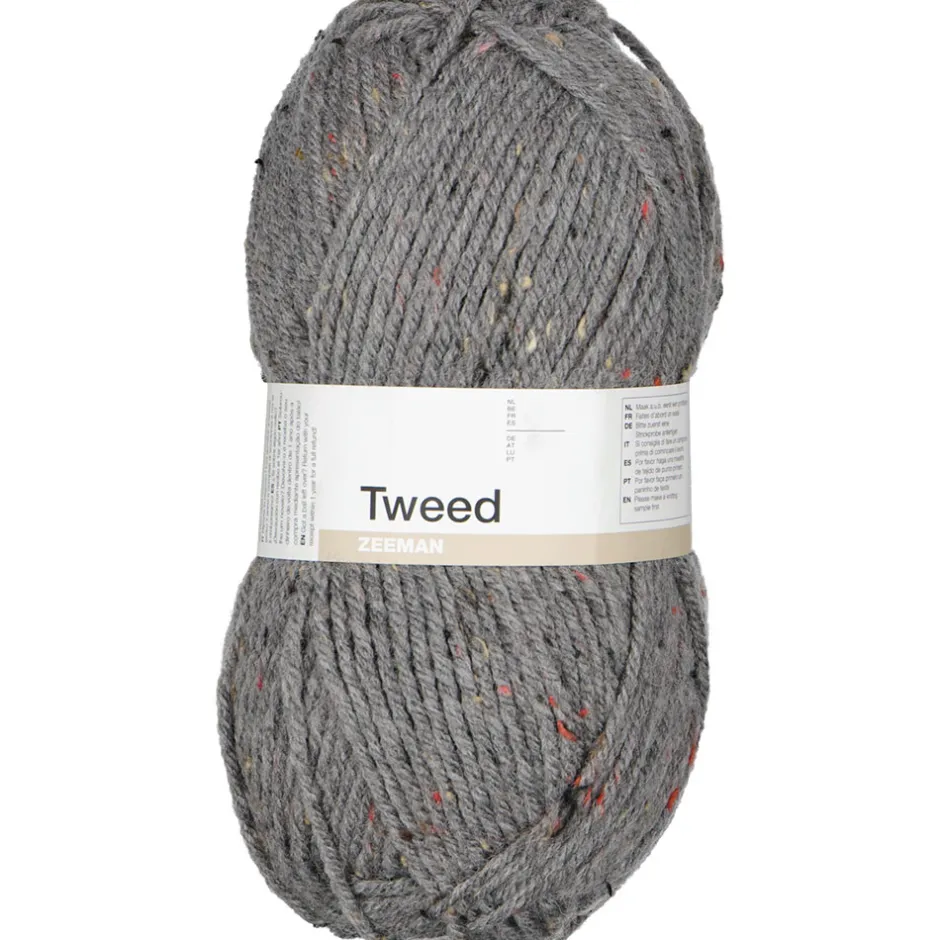 Zeeman Tweed Breigaren - Grijs^ Hobby|Breigaren